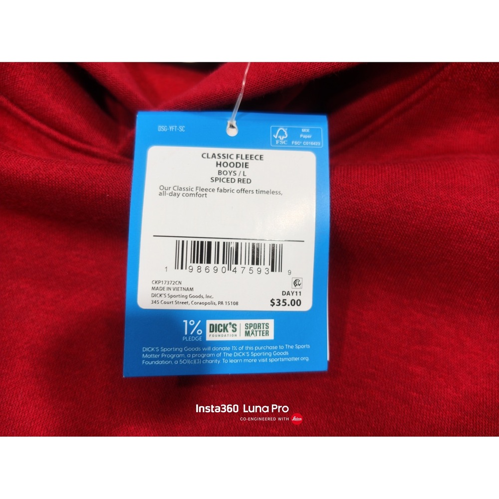 DSG Boys Classic Fleece Hoodie Spiced Red Size Large L NWT Sweatshirt - Picture 3 of 3